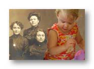 My granddaughter Seline with my Grandmother and great aunts