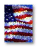 flag photo with a Xaos filter applied in Photoshop