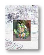 Friends Randy and Denise have this frog...my photo, a Photoshop manipulation