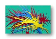 I actually threw paint at a canvas and then rendered the resulting splashes to obtain some dimensionality