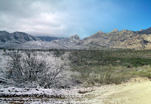 Cochise's Stronghold is ten miles from my house...image using two of my digital photos assembled in Photoshop-Cochise's Stronghold ©2003-C.E.Newland - Digital Image